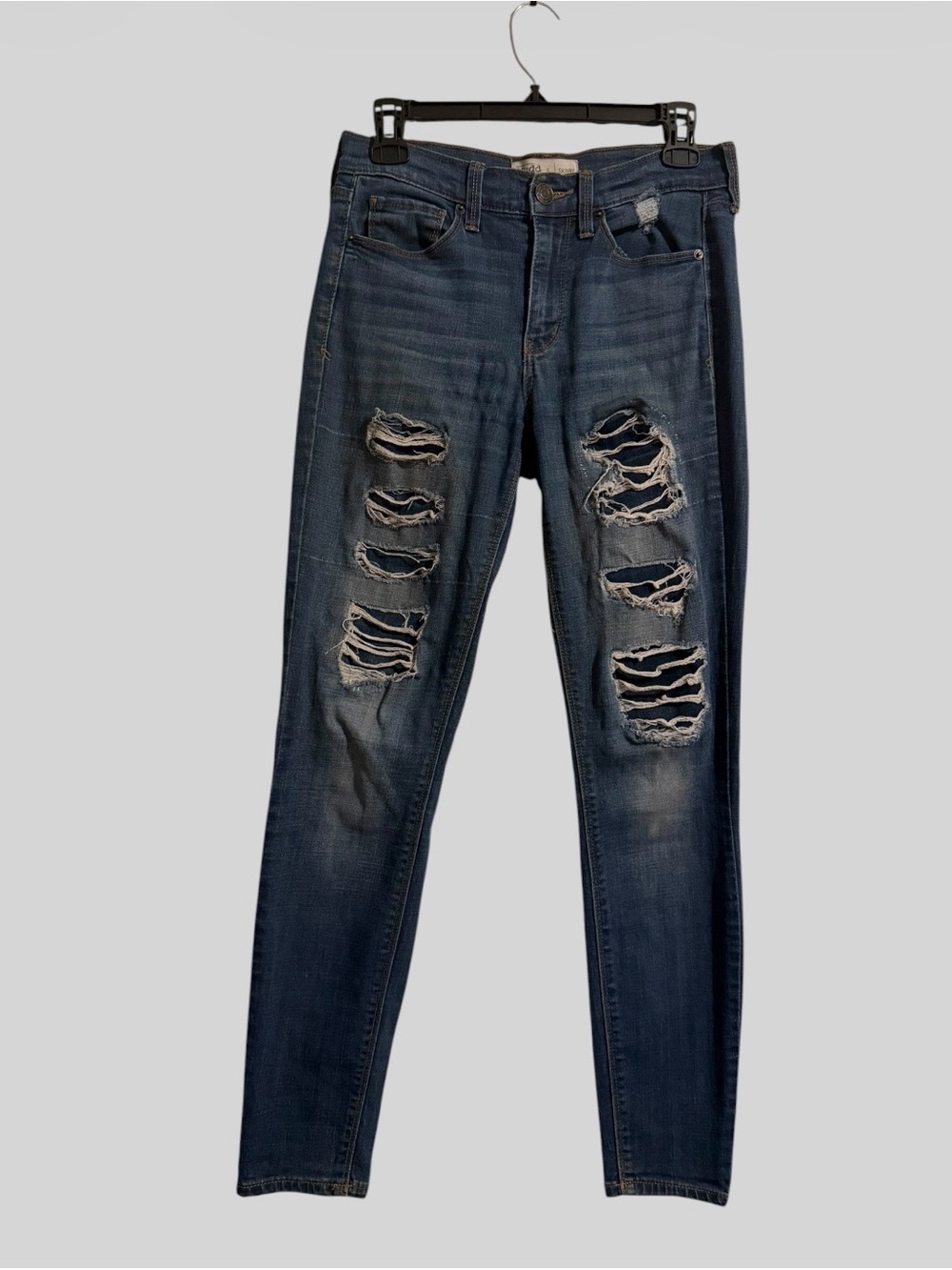 Mudd Dark Blue Distressed Skinny Jeans